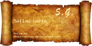 Sallay Gerle névjegykártya